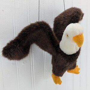 Vintage K&M International Hanging Bald Eagle Plush 8" Stuffed Animal 1999 Flying